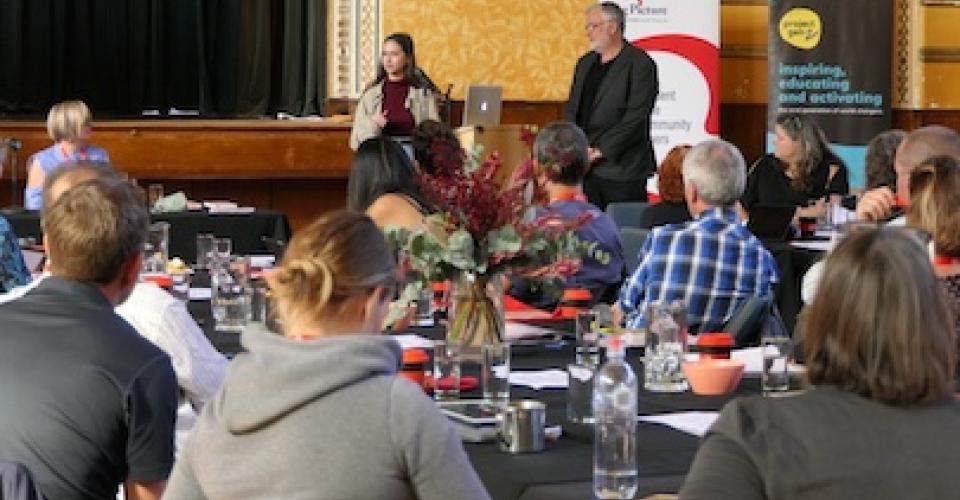 Speaking at conference